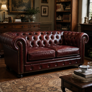 Chesterfield Sofa - Rolled Arms, Deep Button Tufting, Nailhead Trim, 88"W
